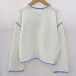 Pull Kimberly wit/blauwe hartjes