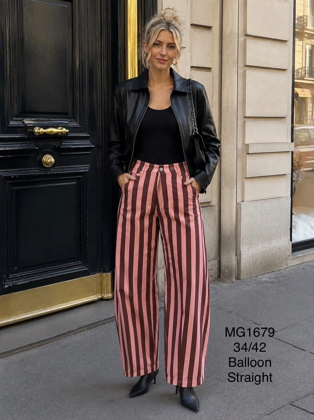 Jeansbroek Marina balloon fit pink