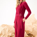 Design - Crossover jumpsuit met stoffen riem (B192)