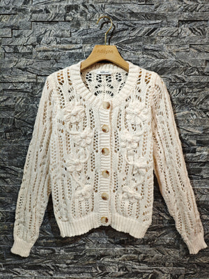 Gilet Adinda ecru crochet