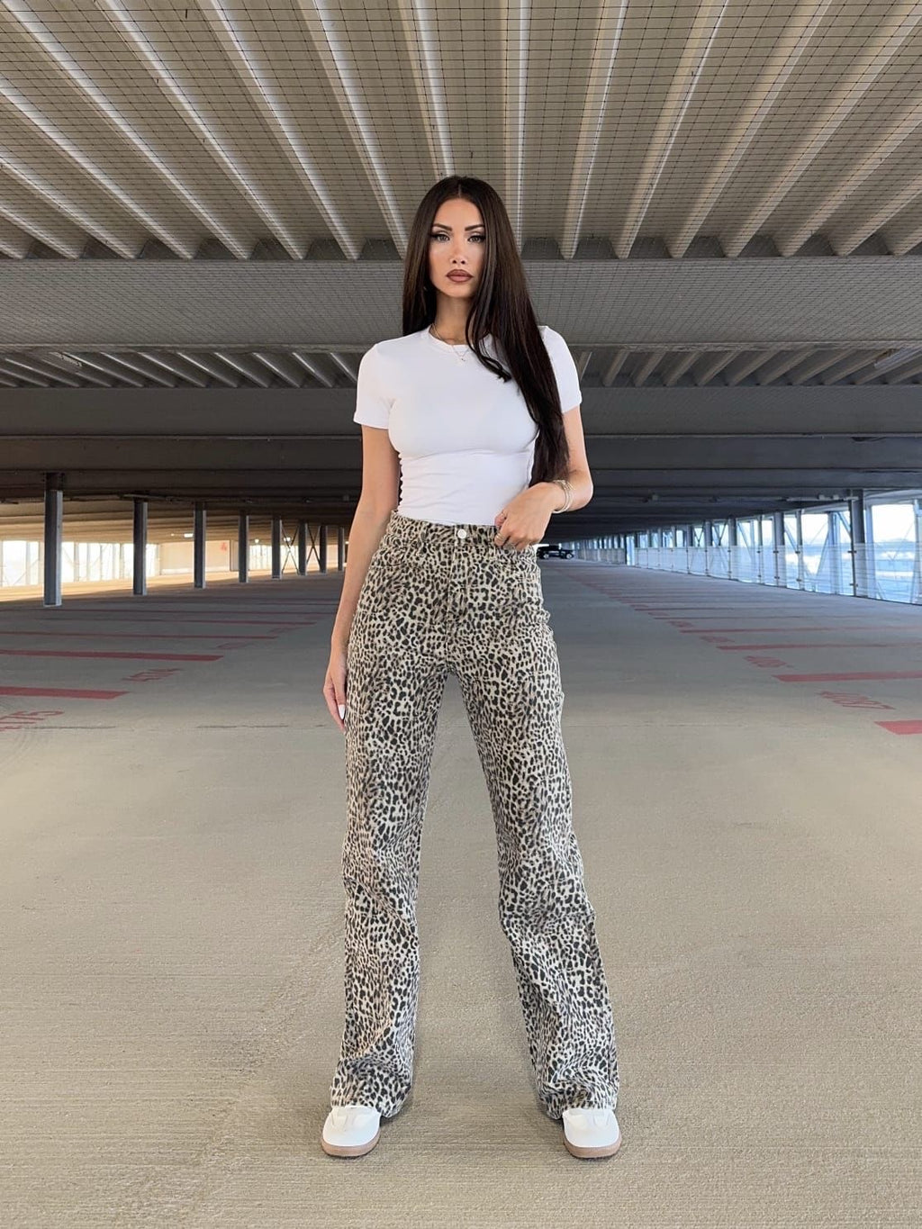 Jeansbroek Redial leopard wide leg 3290