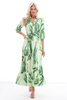 K-design - Maxi dress met print, knopen en stoffen riem (A326P941)