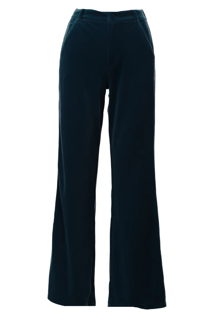 K-Design - Fluweel broek met satijn details (B601)