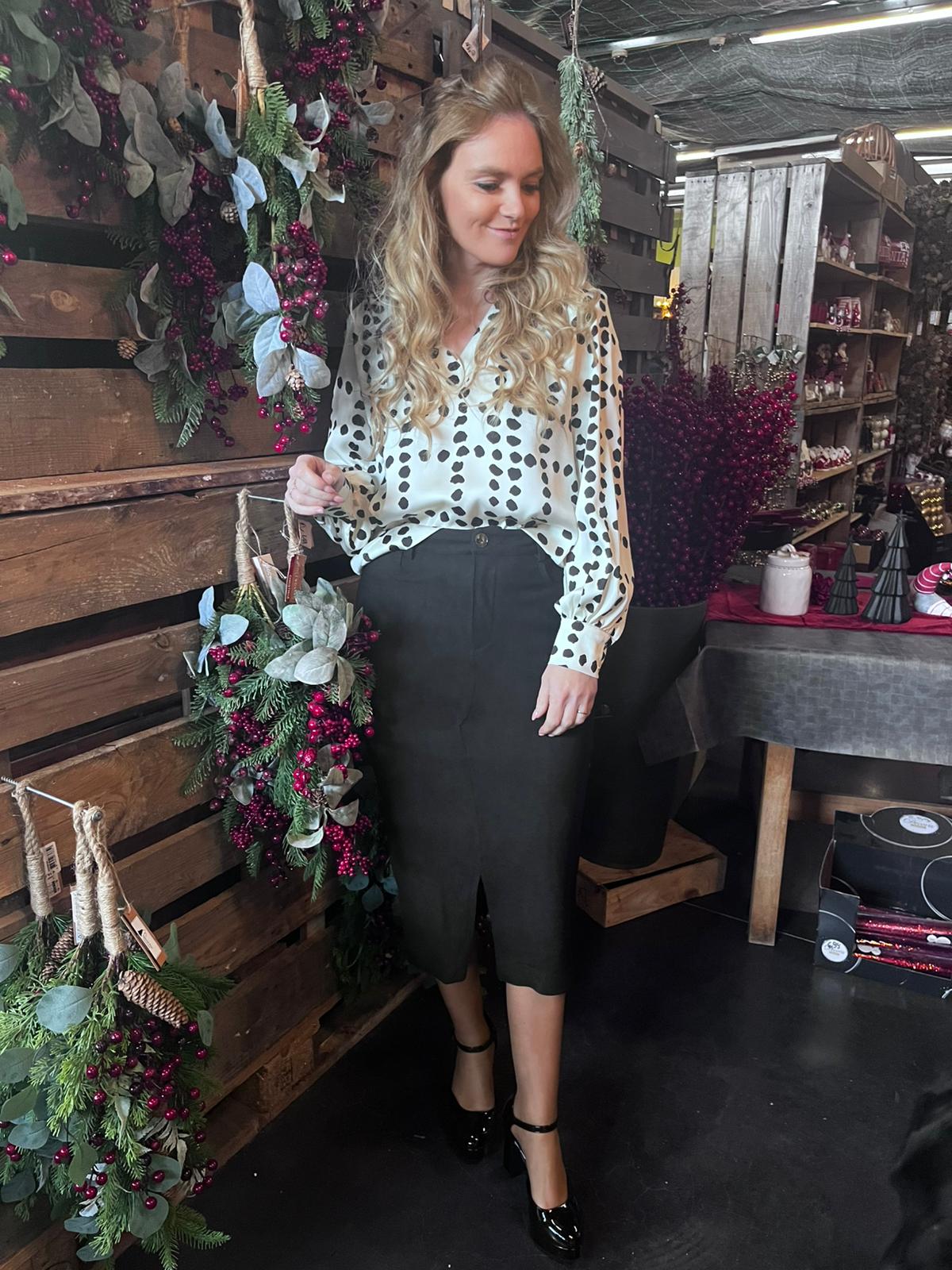 Rok Cindy zwart suède