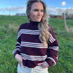 Pull Kimberly burgundy/rose