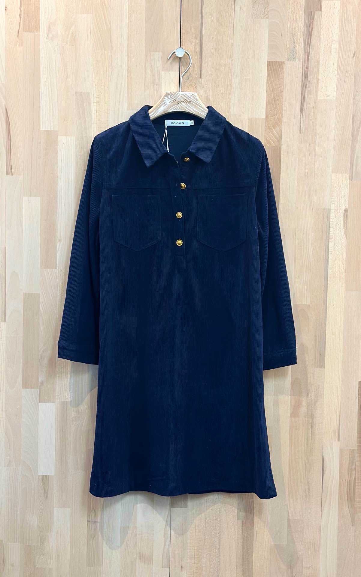 Kleedje Maya blauw geribbeld