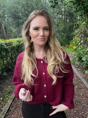 Gilet Bella wine met knopen