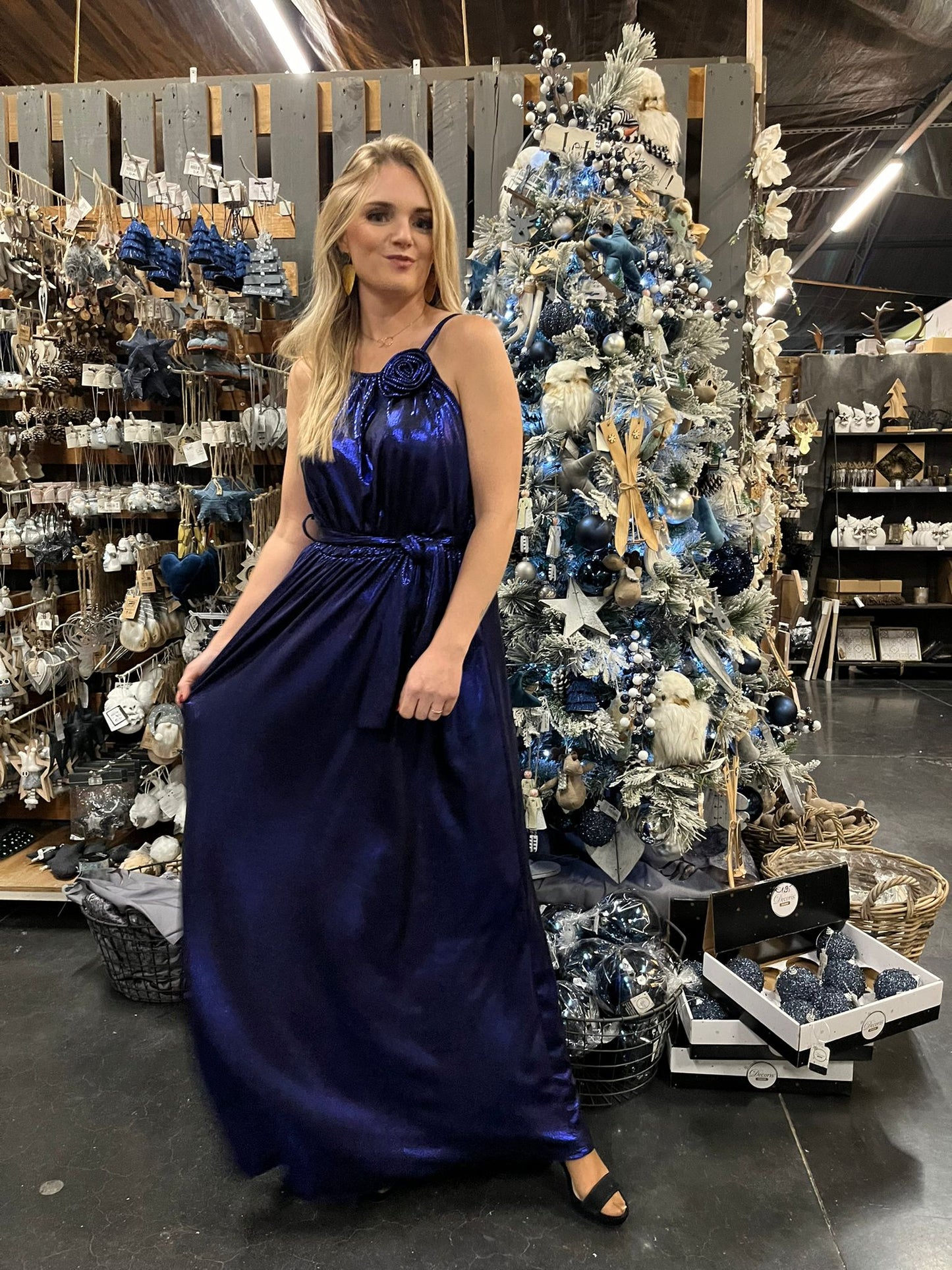 Feestkleed blauw Justine