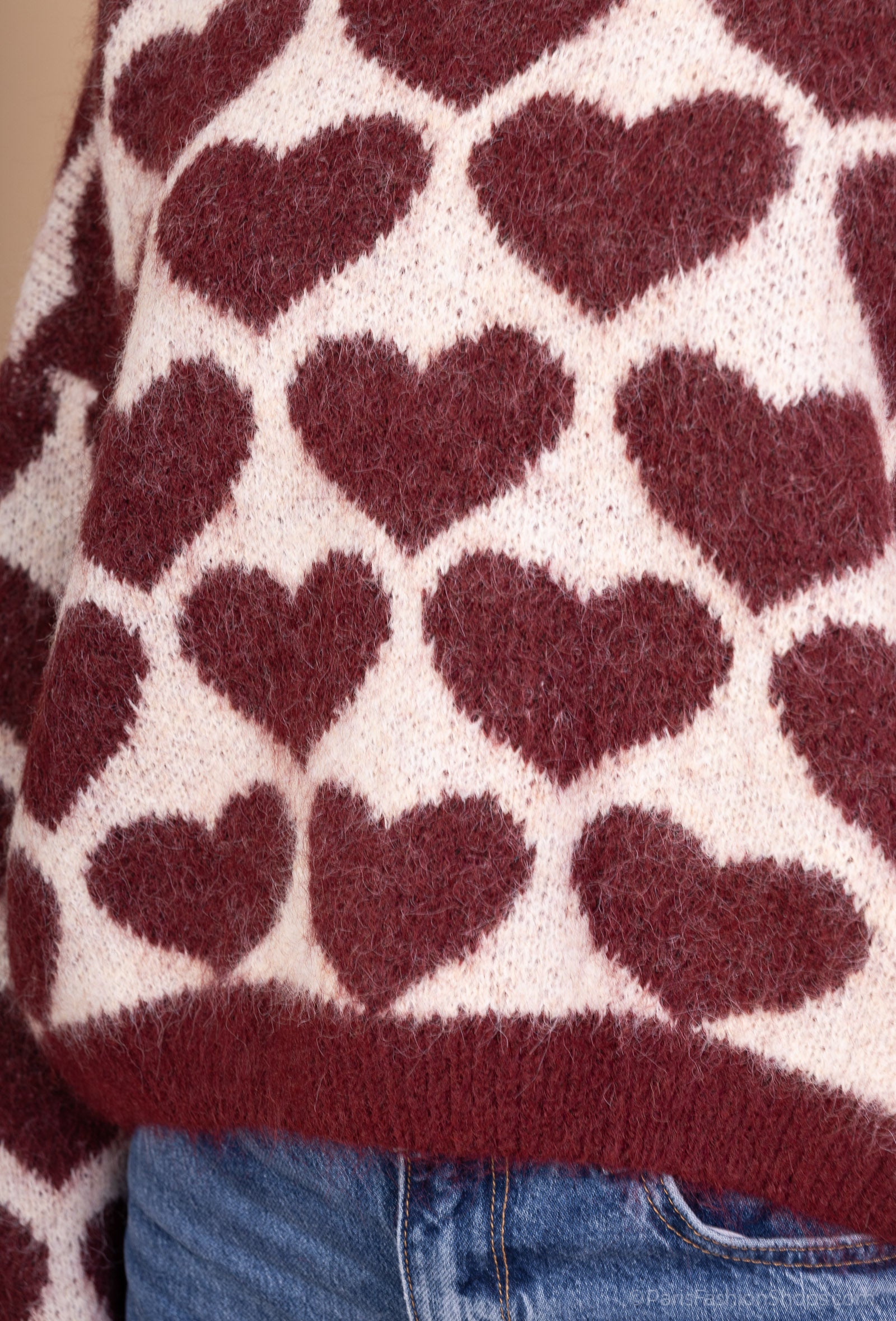 Pull Love wine/beige