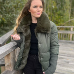 K-Design - Puffer jas met bont (B902)