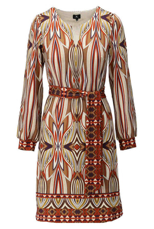 K-design - Mini dress met print en stoffen riem.Z201 P844