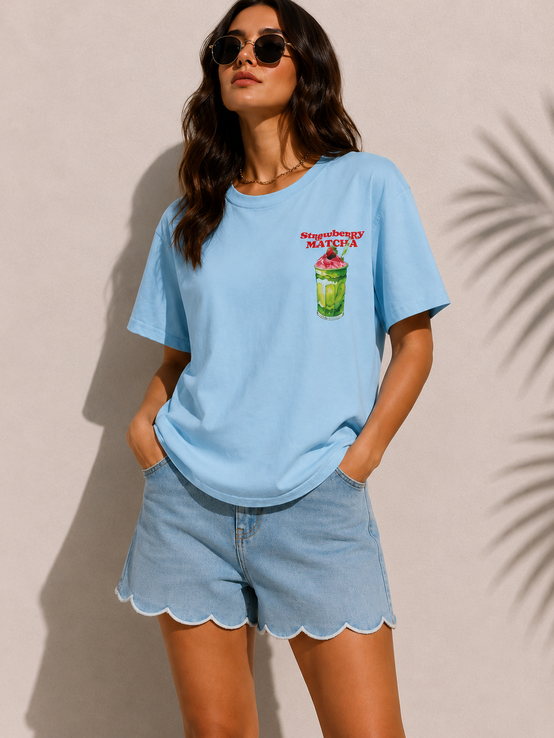T-shirt Jolio blauw matcha