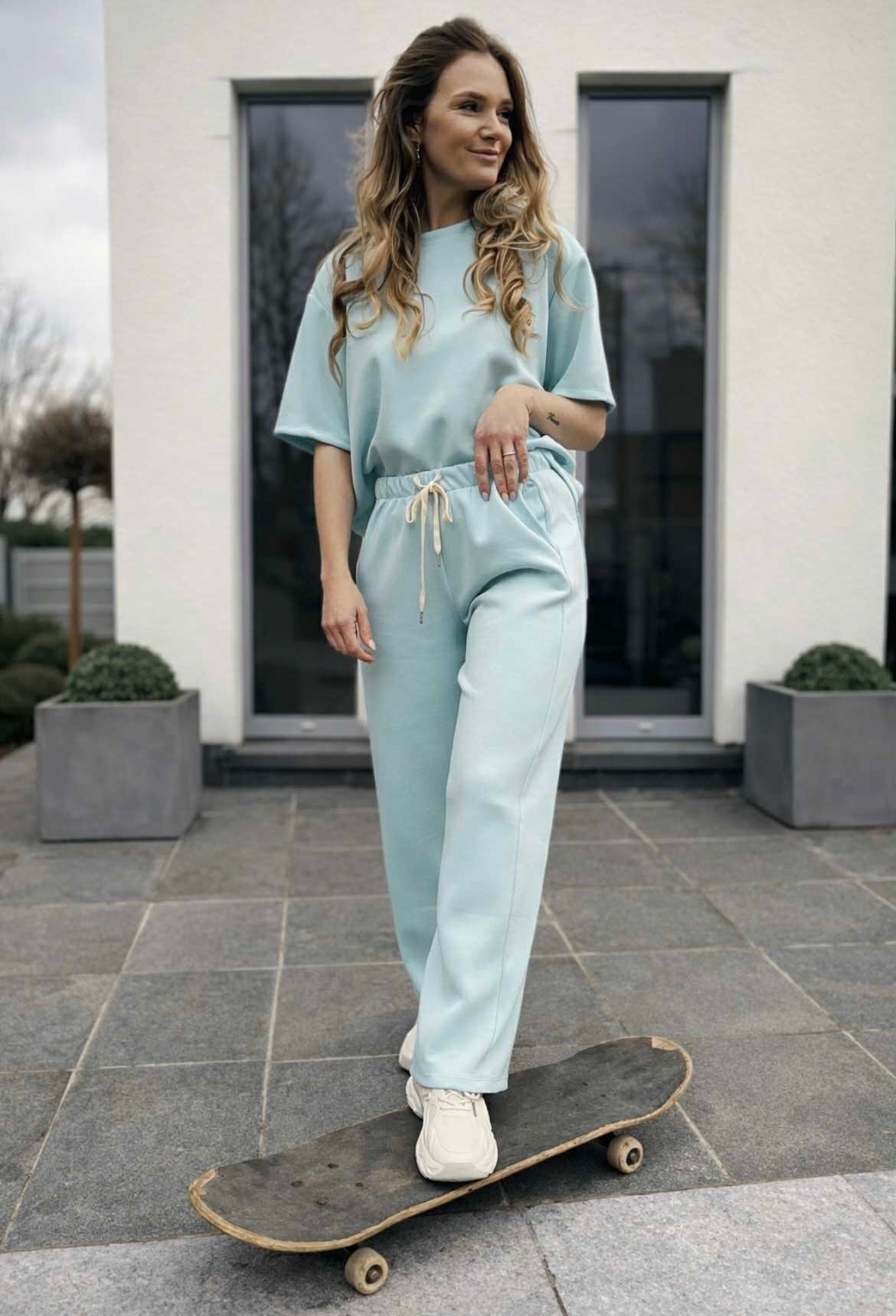 Trainingsbroek Joy blauw-turquose
