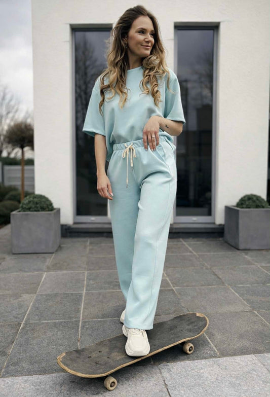 Trainingsbroek Joy blauw-turquose