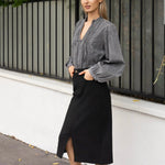 Rok Cindy zwart suède