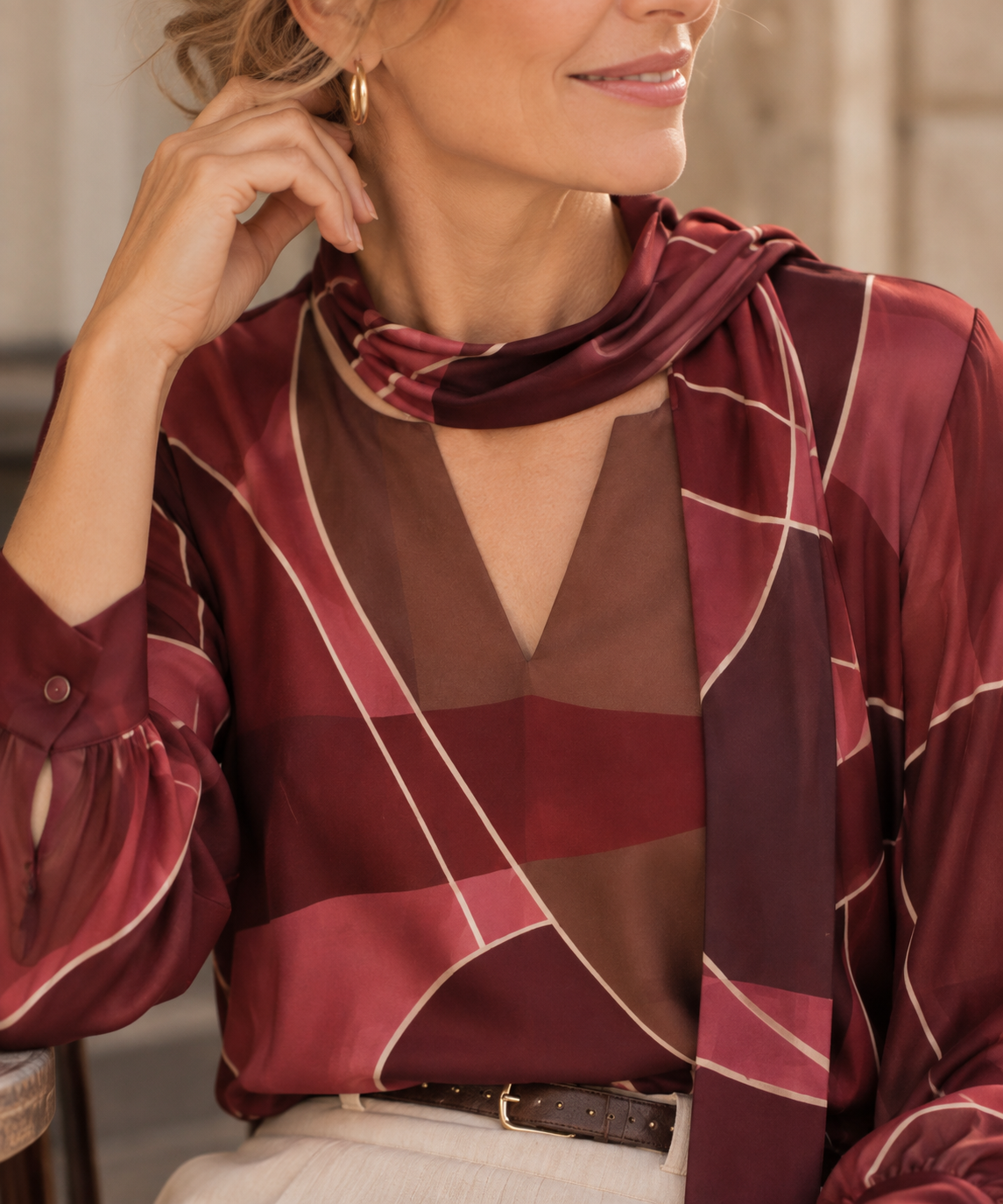 K-DESIGN — TOP MET SJAALTJE & PRINT