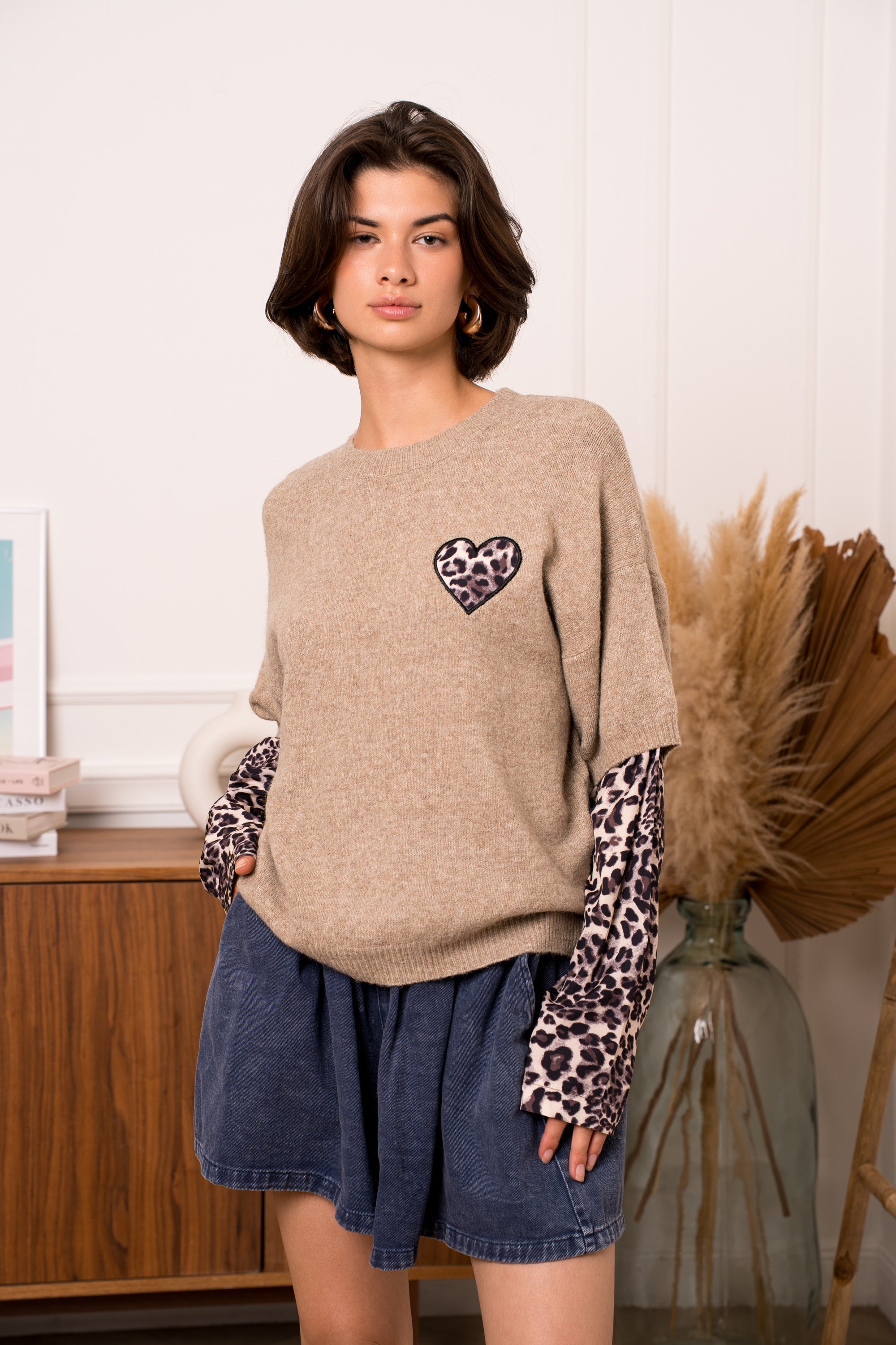 Pull Kimberly taupe Leopard
