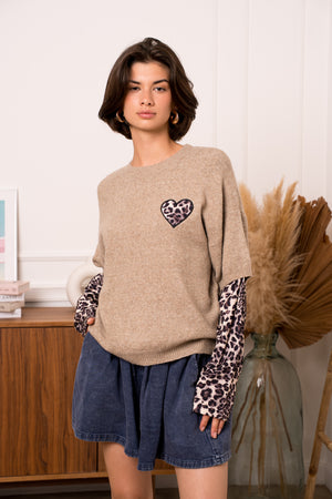 Pull Kimberly taupe Leopard