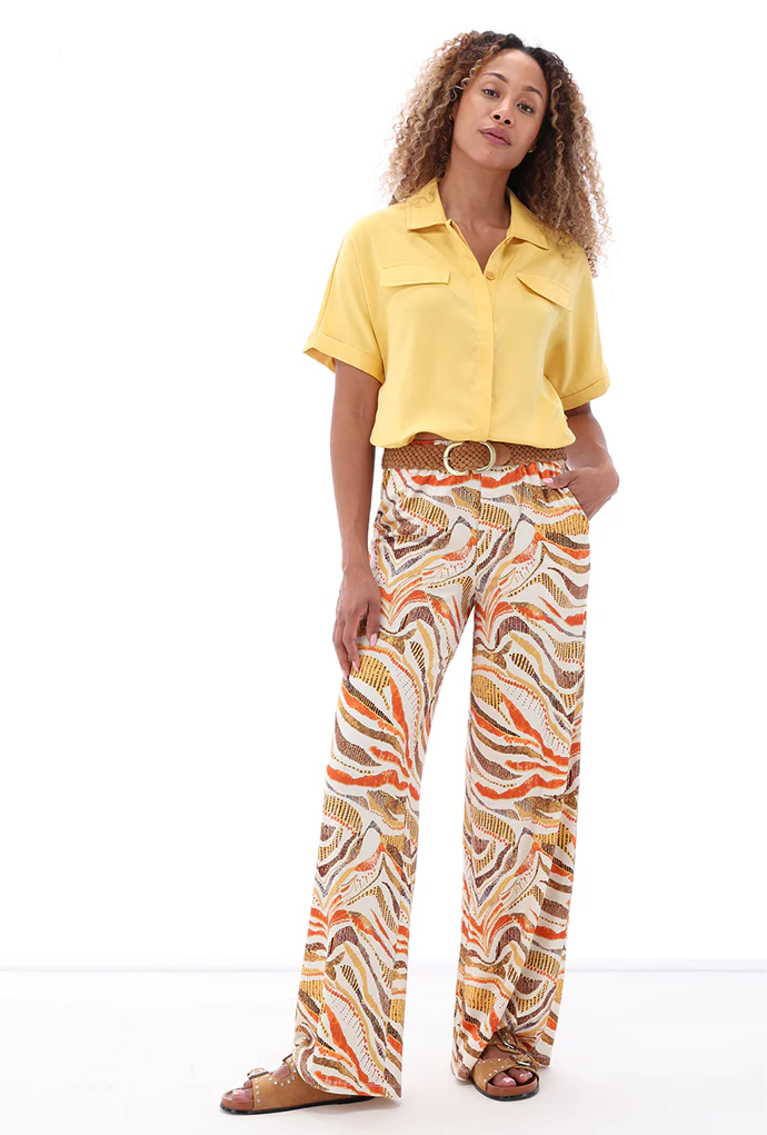 K-design - Broek met print en bijpassende riem (A203P987)