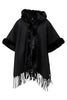K-Design - Poncho met bont-look boorden (B910)
