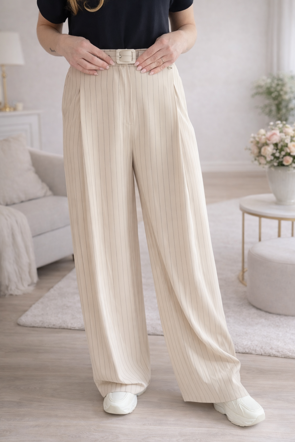 Broek Amélie New Catanzaro beige/navy