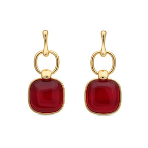 Oorbellen BE jewels goudkleurig bordeaux 0262