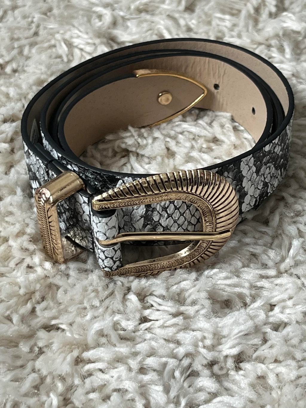 Centuur slangenprint grijs