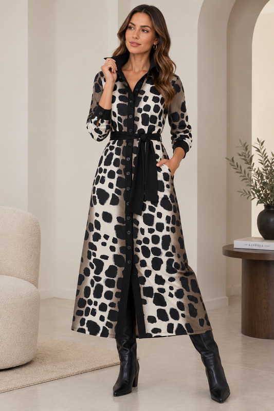 K-DESIGN — MAXI HEMDJURK MET DIERENPRINT