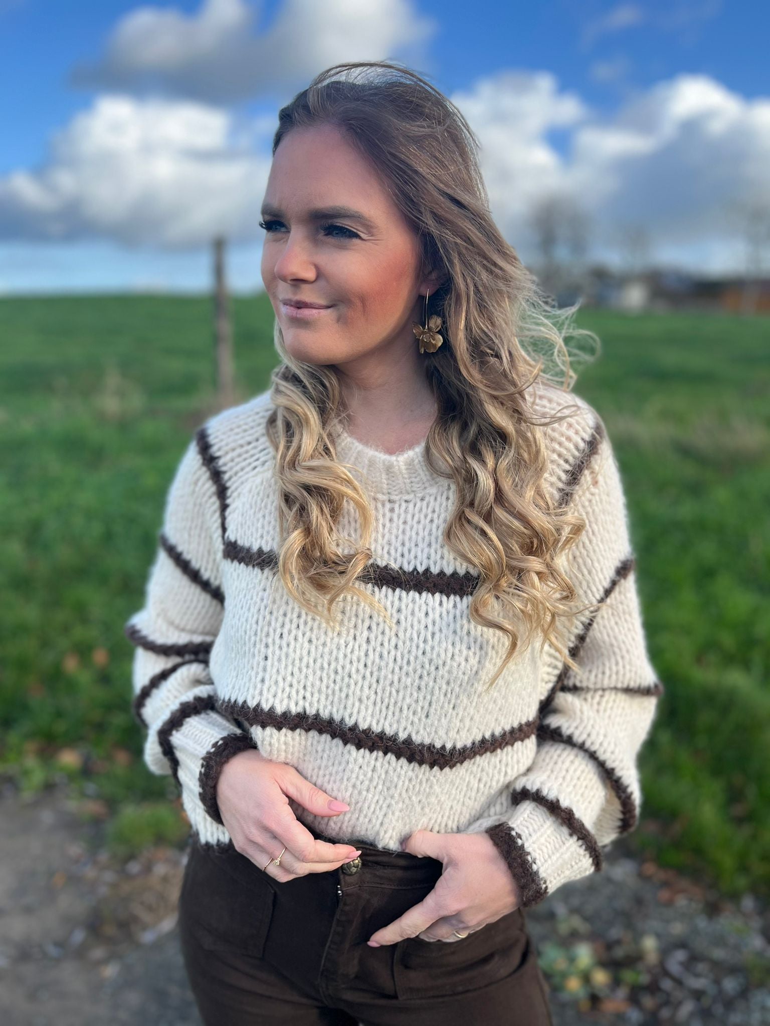 Pull Myra beige/choco