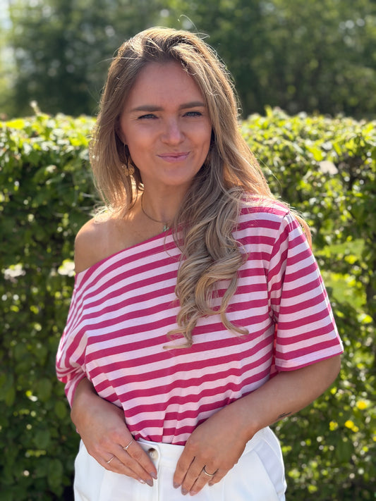 Bloesje roze strepen