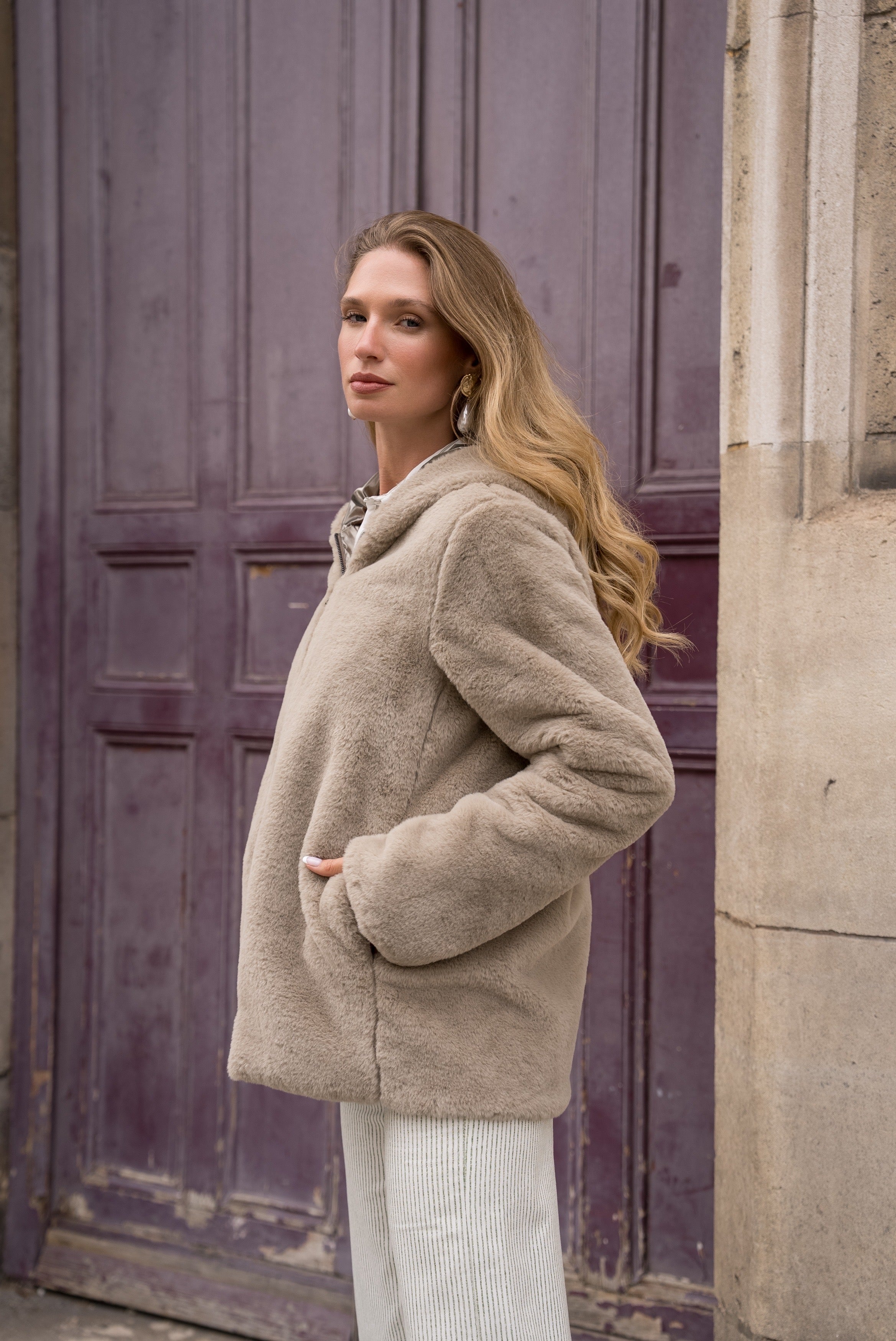 Vest Laura khaki/beige