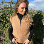 Debardeur met rits camel