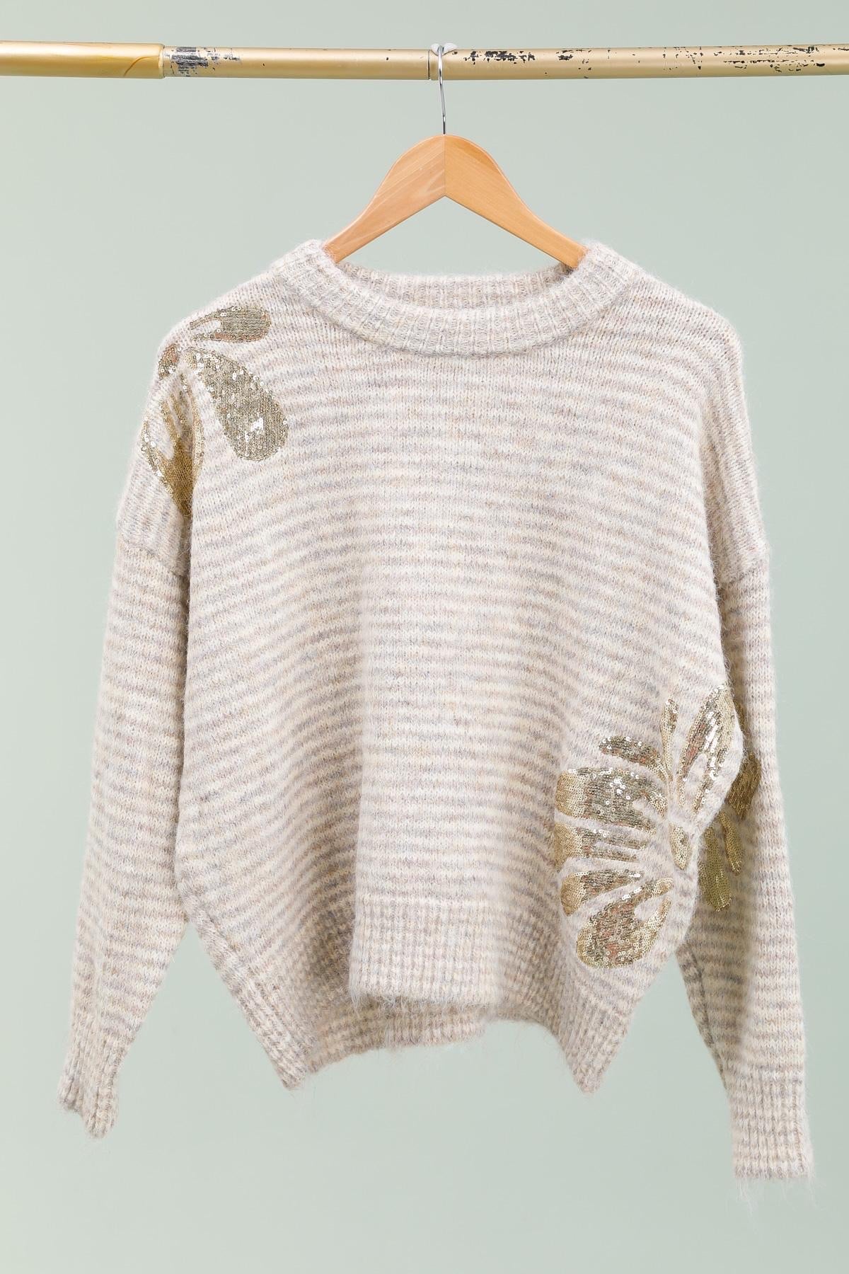 Pull Love taupe/beige