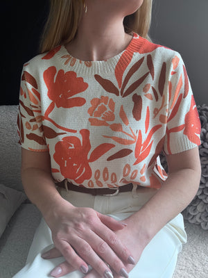 Pull Julia orange korte mouwen