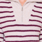 Pull Clara beige/bordeaux