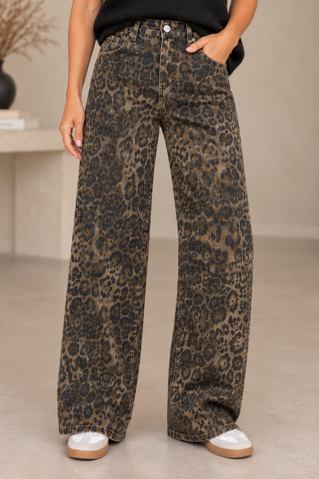 Jeansbroek Redial WIDE LEG Leopard