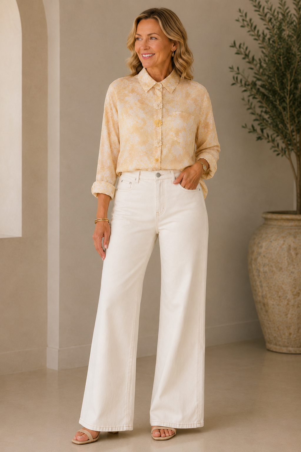 Jeansbroek Redial stretch wit 3203-7