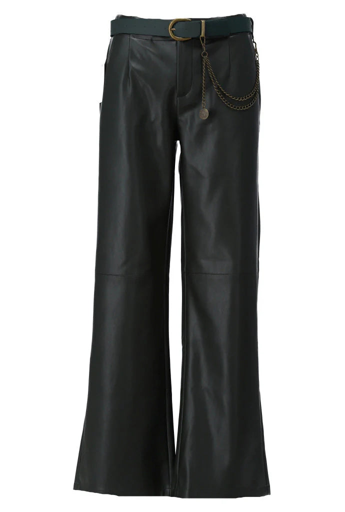 K-Design - Vegan lederen broek met bijpassende riem (B751)