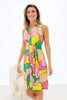 K-design - Mini dress met print, knopen en vaste riem (Y359)