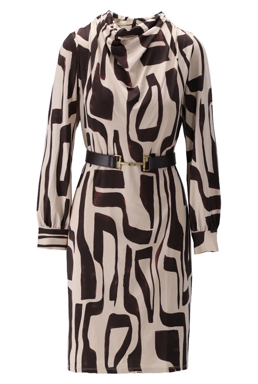 K-design - Mini dress met print en bijpassende riem (X343)