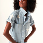 K-Design - Jumpsuit in jeans met sterren (W421)