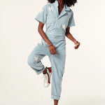 K-Design - Jumpsuit in jeans met sterren (W421)