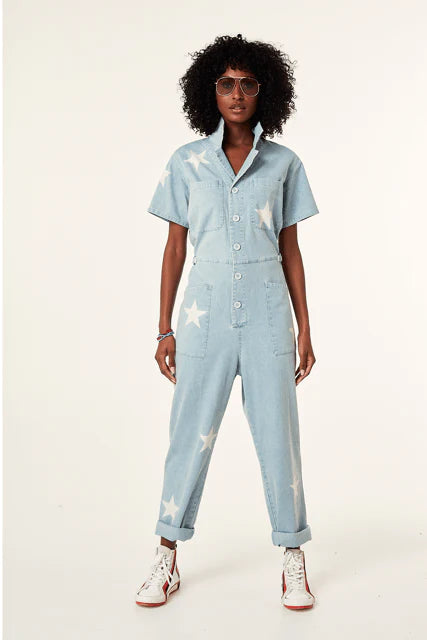 K-Design - Jumpsuit in jeans met sterren (W421)