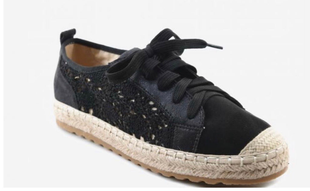 Zwart espadrille veters